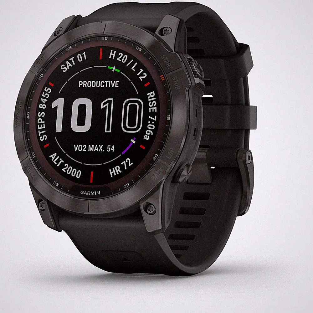 Garmin Uhr Smartwatch GPS Sportuhr Fenix 7X Sapphire Solar Carbon Grey Onesize
