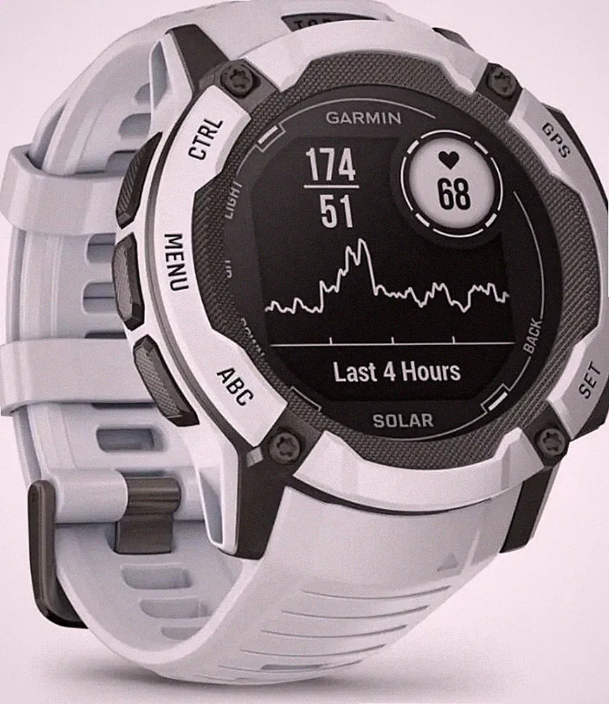 Garmin Uhr Smartwatch Sportuhr Instinct 2X Solar 50mm Weiß GPS Bluetooth - Neu