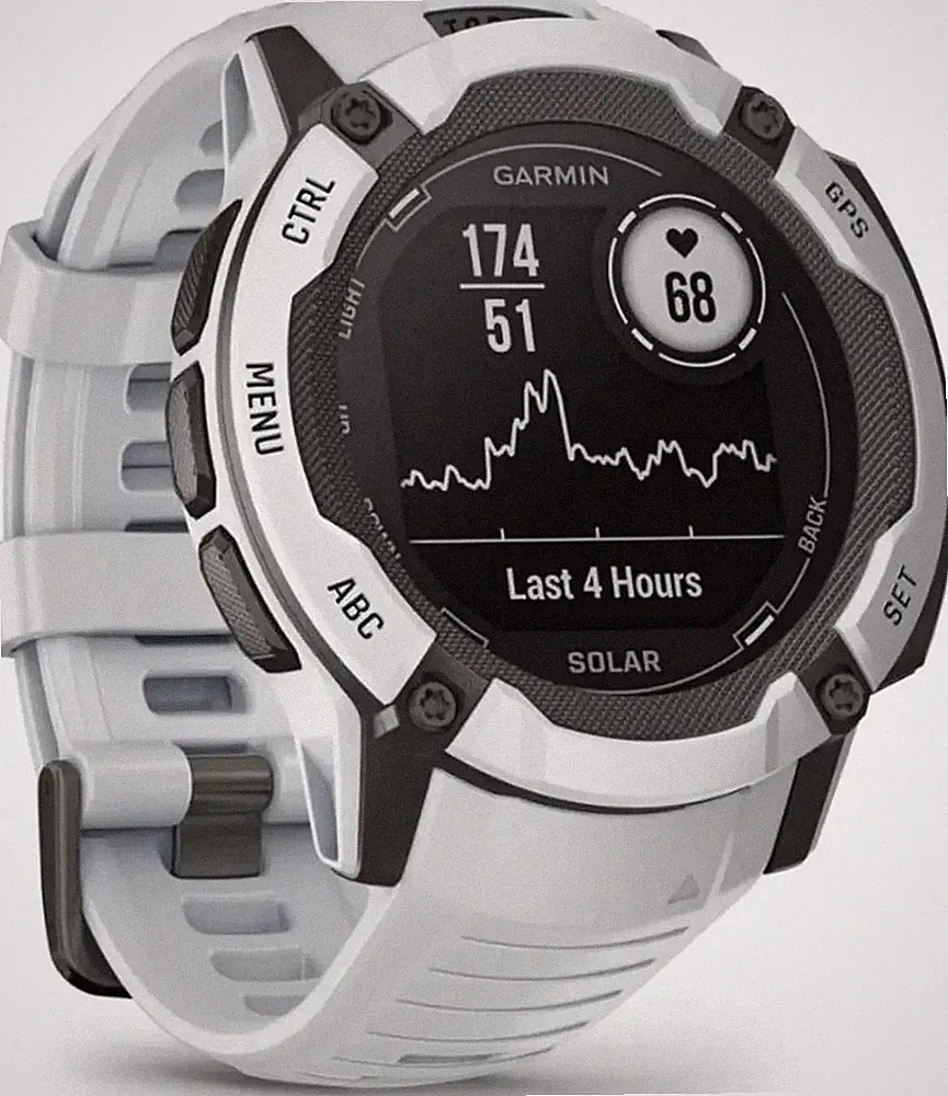 Garmin Uhr Smartwatch Sportuhr Instinct 2X Solar 50mm Weiß GPS Bluetooth Onesize