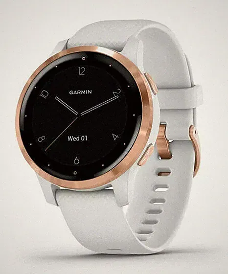 Garmin vívoactive 4S GPS-Laufuhr 40mm Gehäuse mit Silikonarmband - Weiß