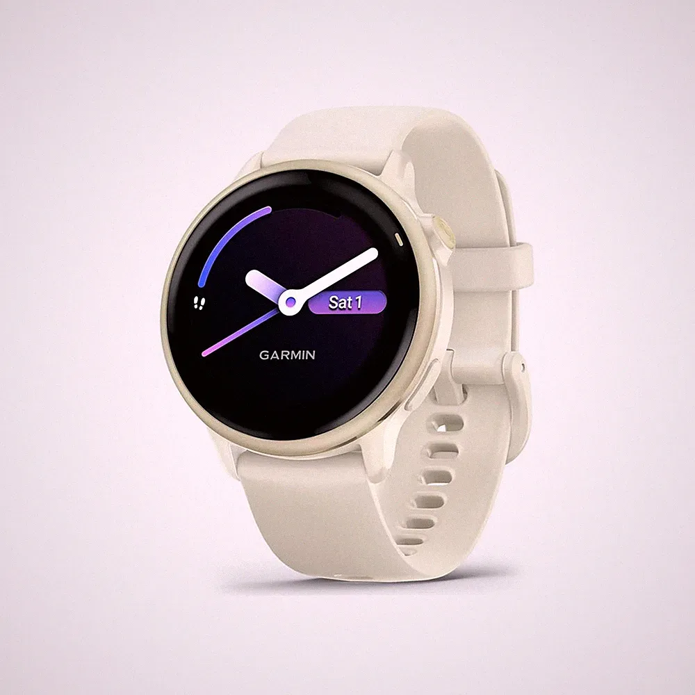Garmin vívoactive 6 42mm Fitness-Smartwatch bone/lunargold aluminium