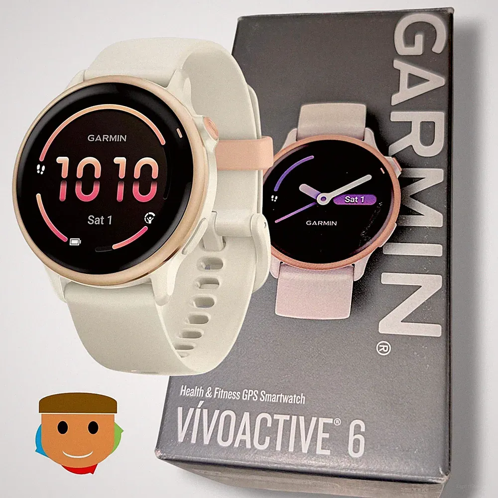 Garmin Vívoactive 6 Digital 42 mm GPS Smartwatch Weiß-Rose **NEU**