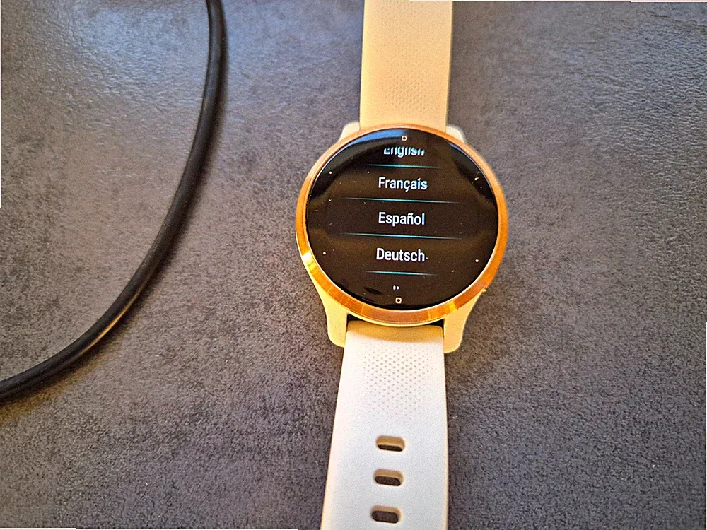 Garmin Venu 2S Smartwatch Venu 2, Armband Weiß, Gehäuse Gold, OVP