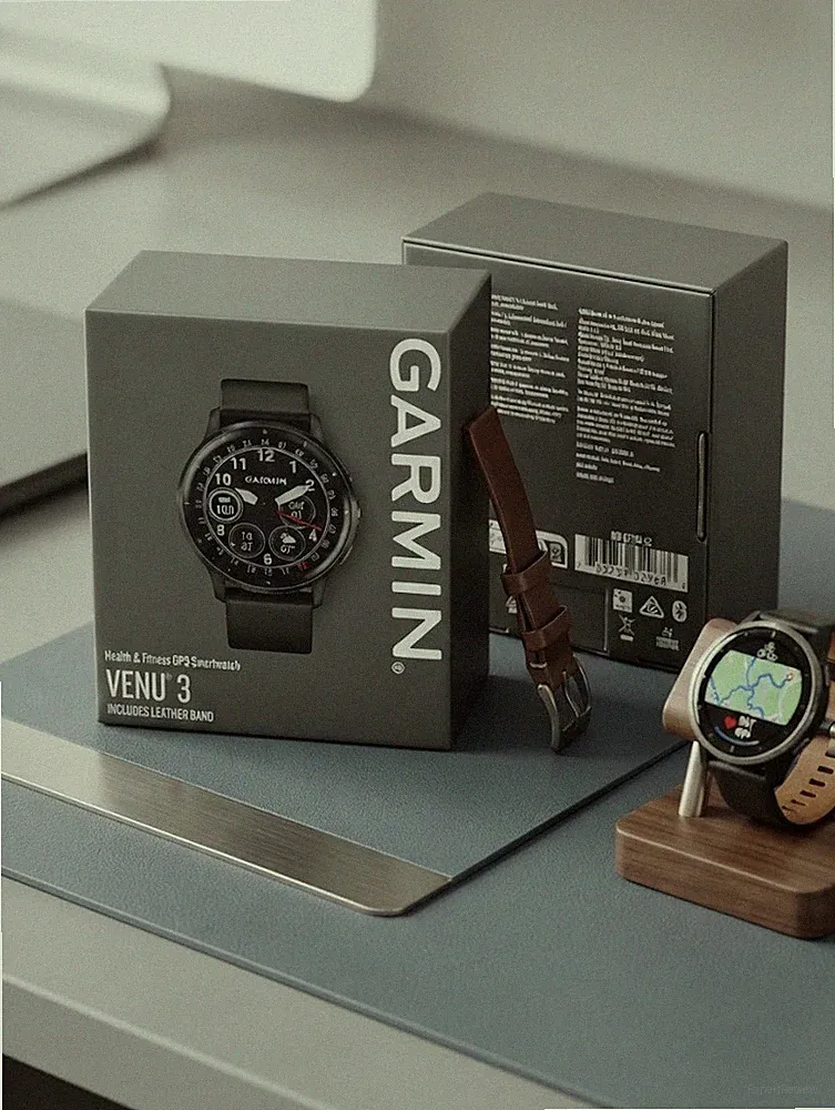 Garmin Venu 3 – GPS-Fitness-Smartwatch (45 mm) | Inkl. Lederarmband | Neu & OVP