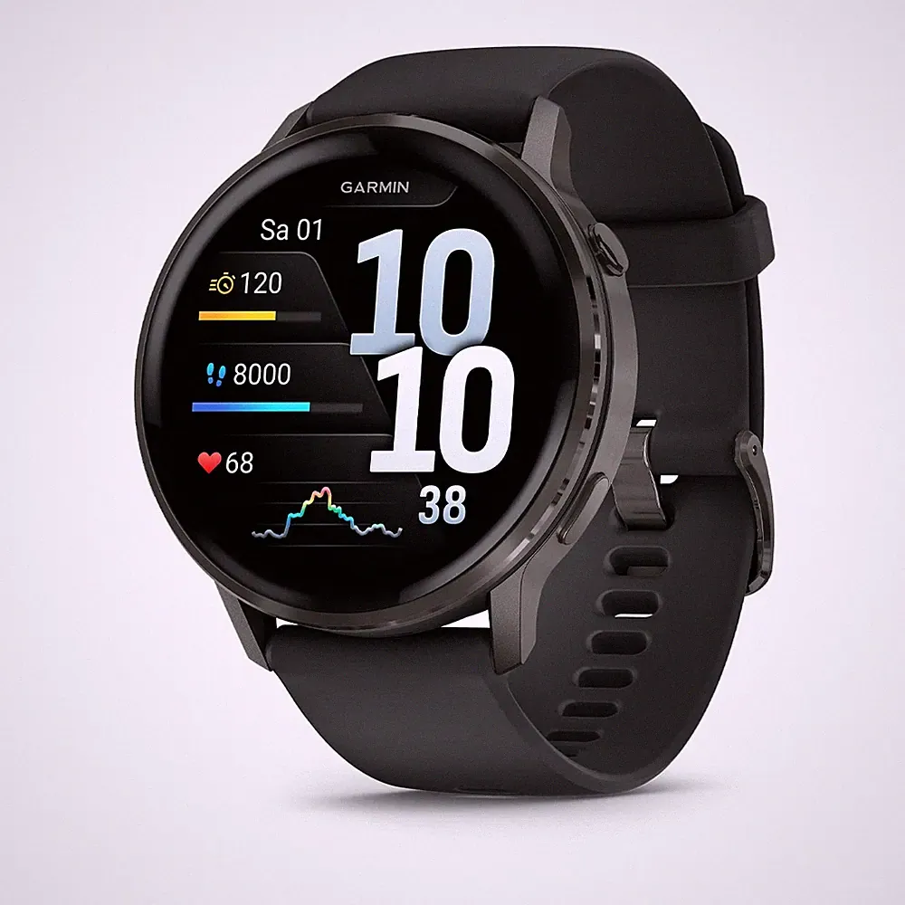 Garmin Venu 4 45 mm Smartwatch 1,4" AMOLED Schwarz/Schiefergrau – bis zu 12 Tage