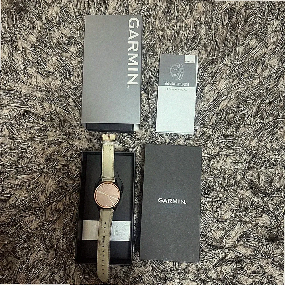 Garmin vivomove Luxe 010-02241-71 Armbanduhr Uhr Leder Smartwatch mit Box r#