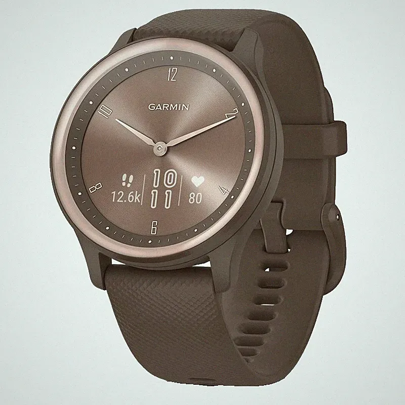 Garmin vivomove Sport 010-02566-42 Hybrid Smartwatch Peach Gold Cocoa Herzfre...