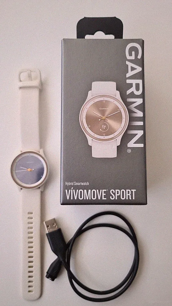 Garmin¹ Vivomove Sport, Hybrid Smartwatch, Farbe Elfenbein