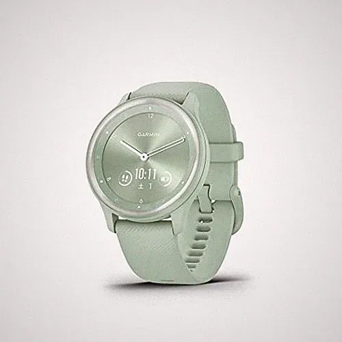 Garmin vivomove Sport Silber Cool Mint Smartwatch iOS Android Body Akku