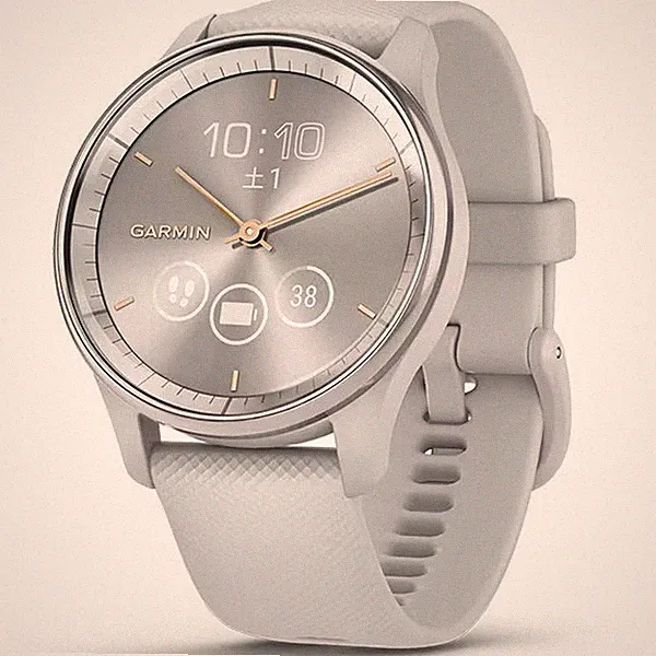 Garmin vivomove Trend Hybrid Smartwatch Nebelgrau Silber 40,4mm 010-02665-73