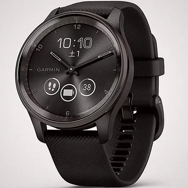 GARMIN Vivomove Trend Schwarz/Schiefer Silikonband Hybrid Smartwatch...