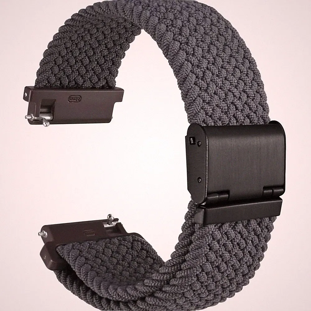Geflochtenes Uhrenarmband Nylon Smartwatch 22mm verstellbar Edelstahl