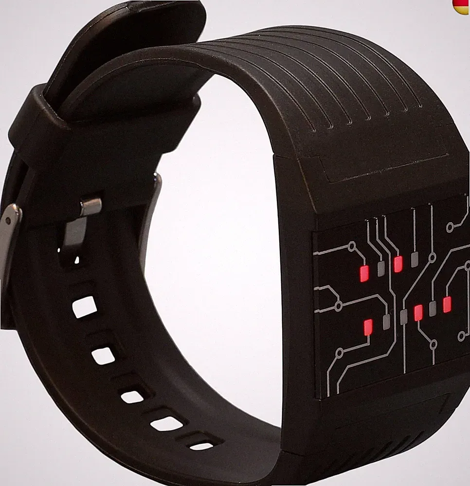getDigital Binäre Armbanduhr, Schwarz, 10 x 5 x 8 cm, 7235
