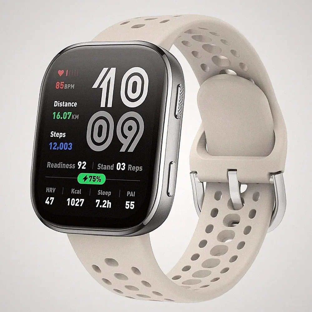 GIOPUEY Armband Amazfit Bip 6 Silikon Beige Verschleißfest Atm