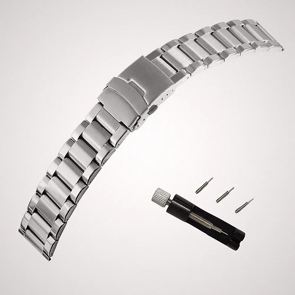 Gliederband Edelstahl Massiv 18 20 22 24 26mm Top Qualität Uhrenband Smart Watch