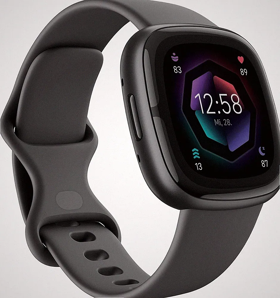 Google Fitbit Sense 2 Smartwatch mit GPS, Bluetooth in schwarz-grau