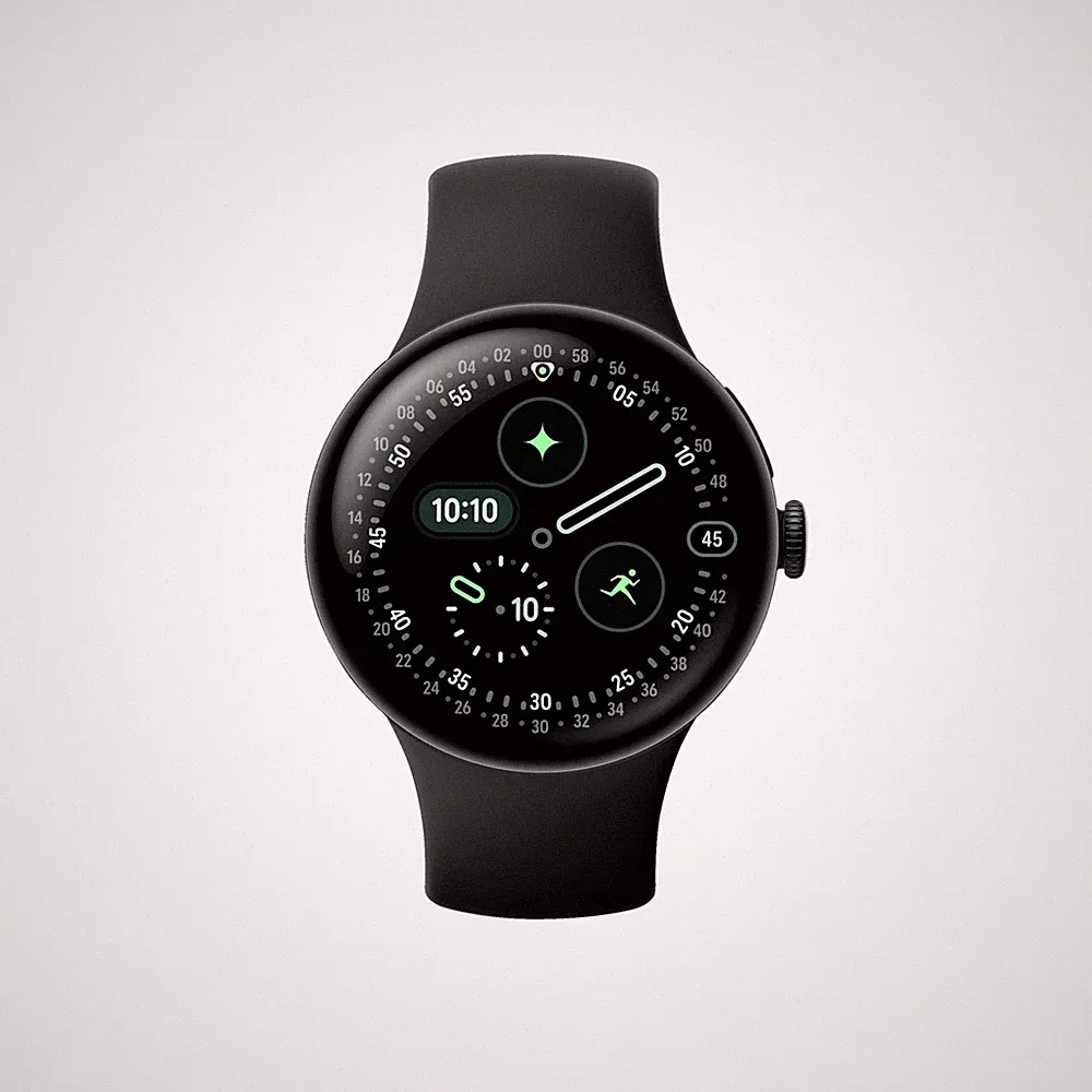 GOOGLE Pixel Watch 4 41 LTE Smartwatch Fluorelastomer, 130-215, Obsidian