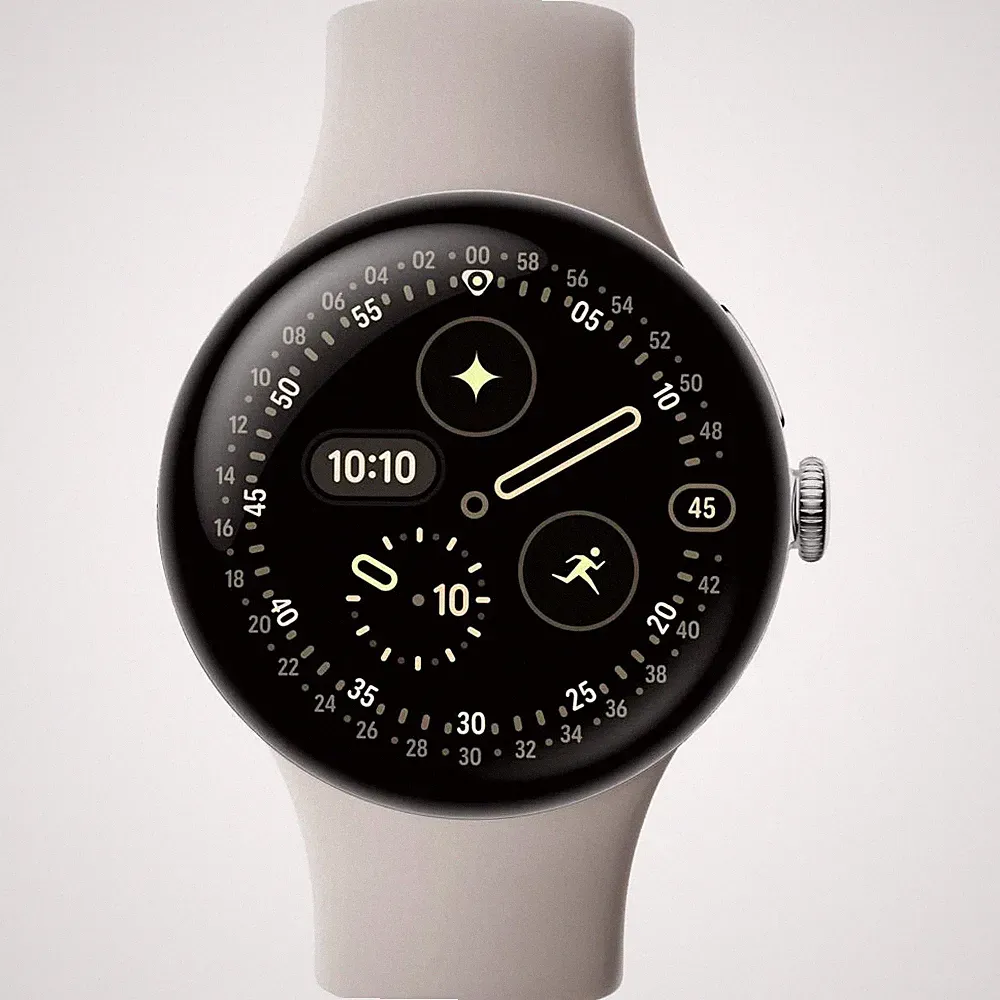 Google Pixel Watch 4 41 LTE Smartwatch Porcelain (130-215) Fluorelastomer