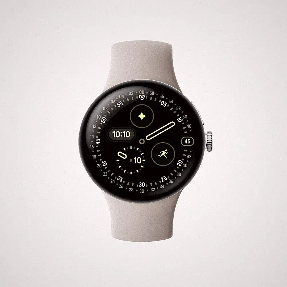 GOOGLE Pixel Watch 4 41 Wi-Fi Smartwatch Fluorelastomer, 130-215, Porcelain