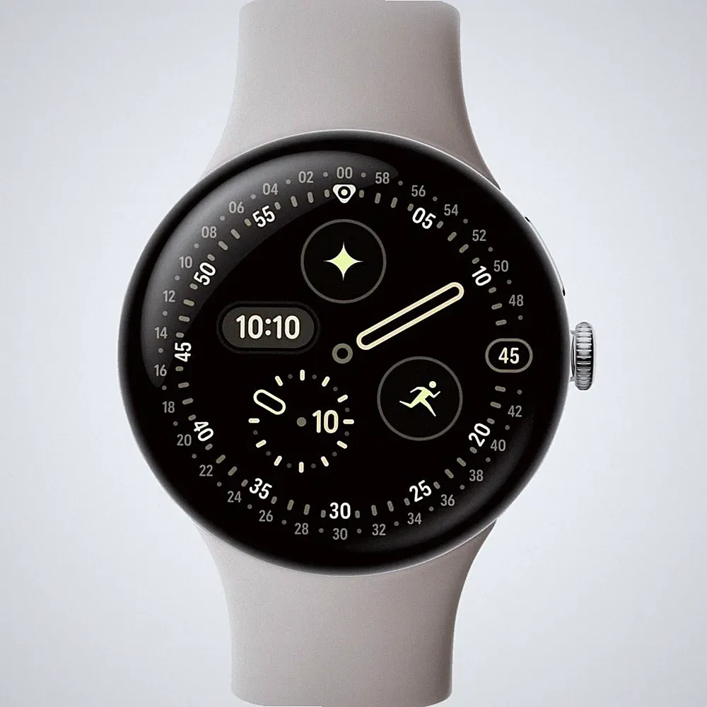 Google Pixel Watch 4 45 LTE Smartwatch Porcelain (150-215) Fluorelastomer