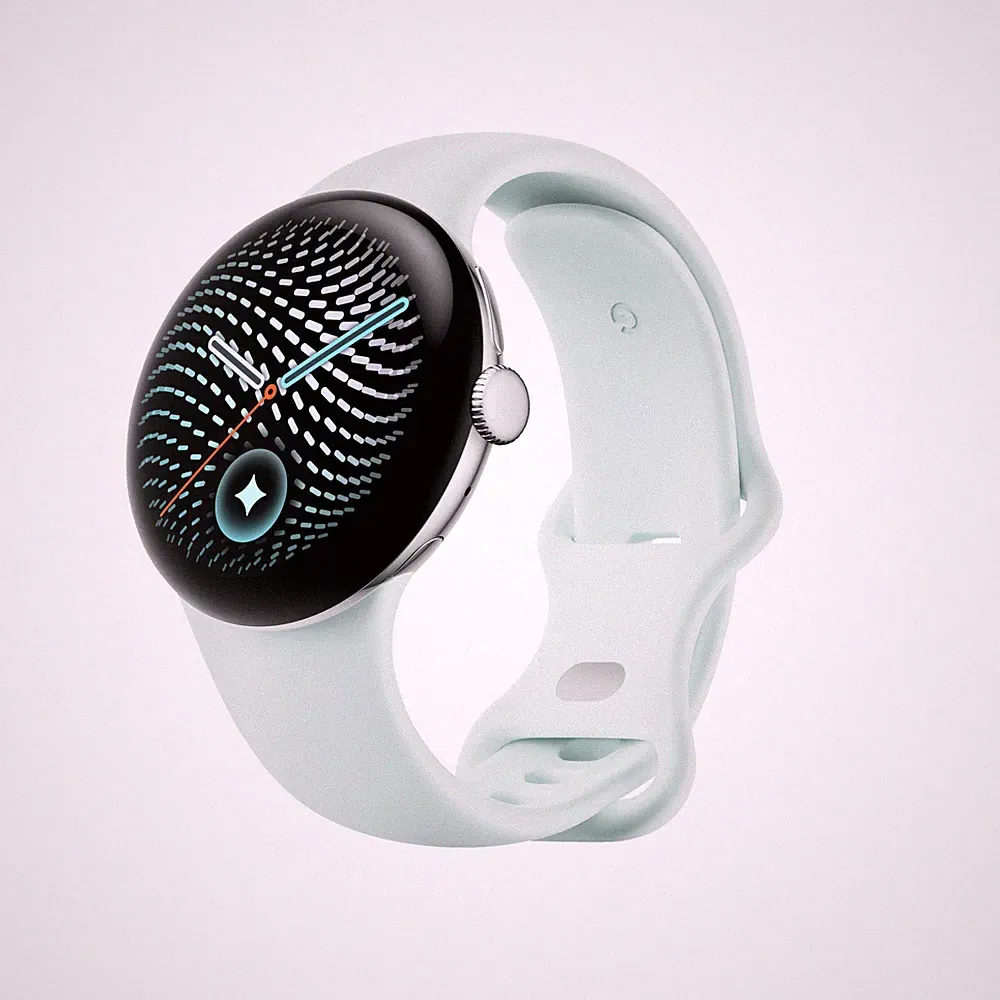 GOOGLE Pixel Watch 5 41mm WiFi Fog + Aluminiumgehäuse in Polished Silver Smartwa