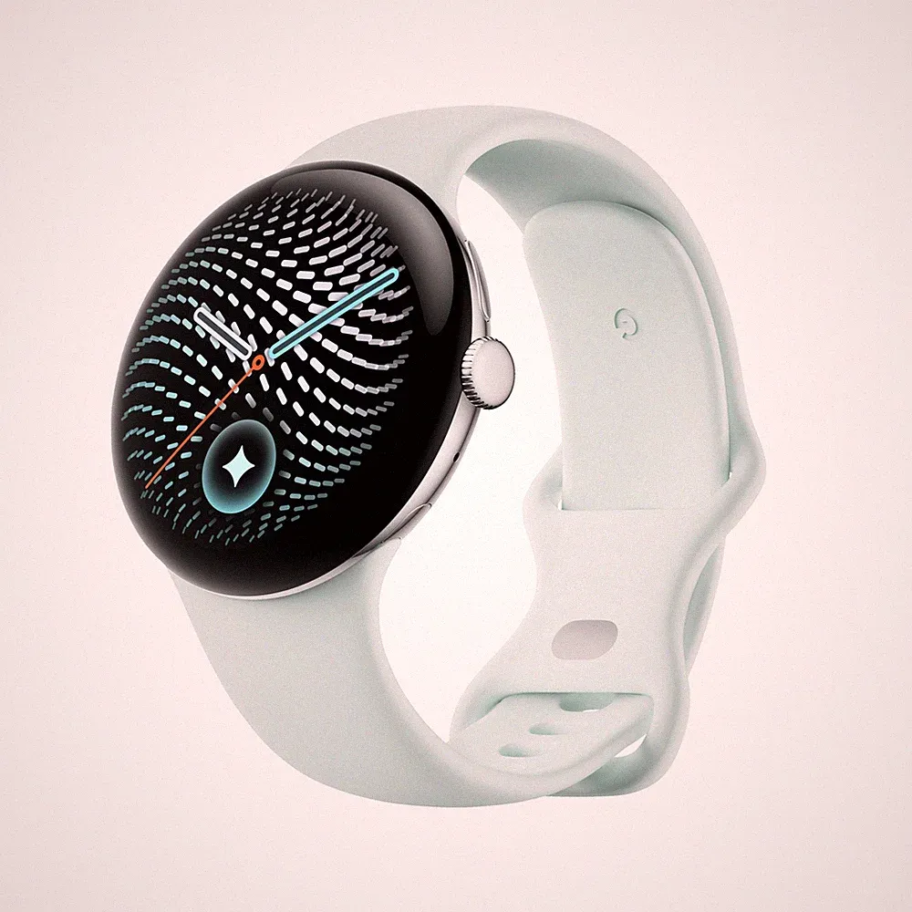 GOOGLE Pixel Watch 5 45mm WiFi Fog + Aluminiumgehäuse in Polished Silver Smartwa