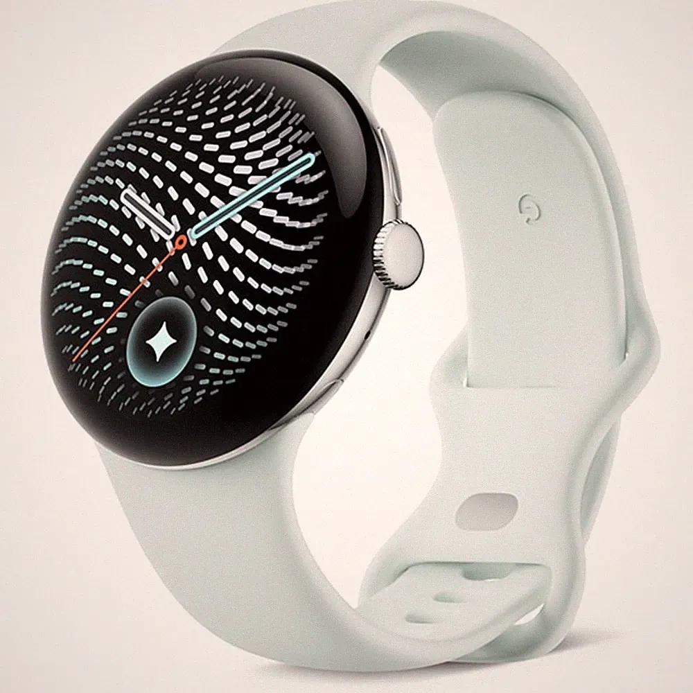 Google Pixel Watch 5 Silber 45mm Smartwatch Gemini AI Wear OS 7 AMOLED WLAN NFC