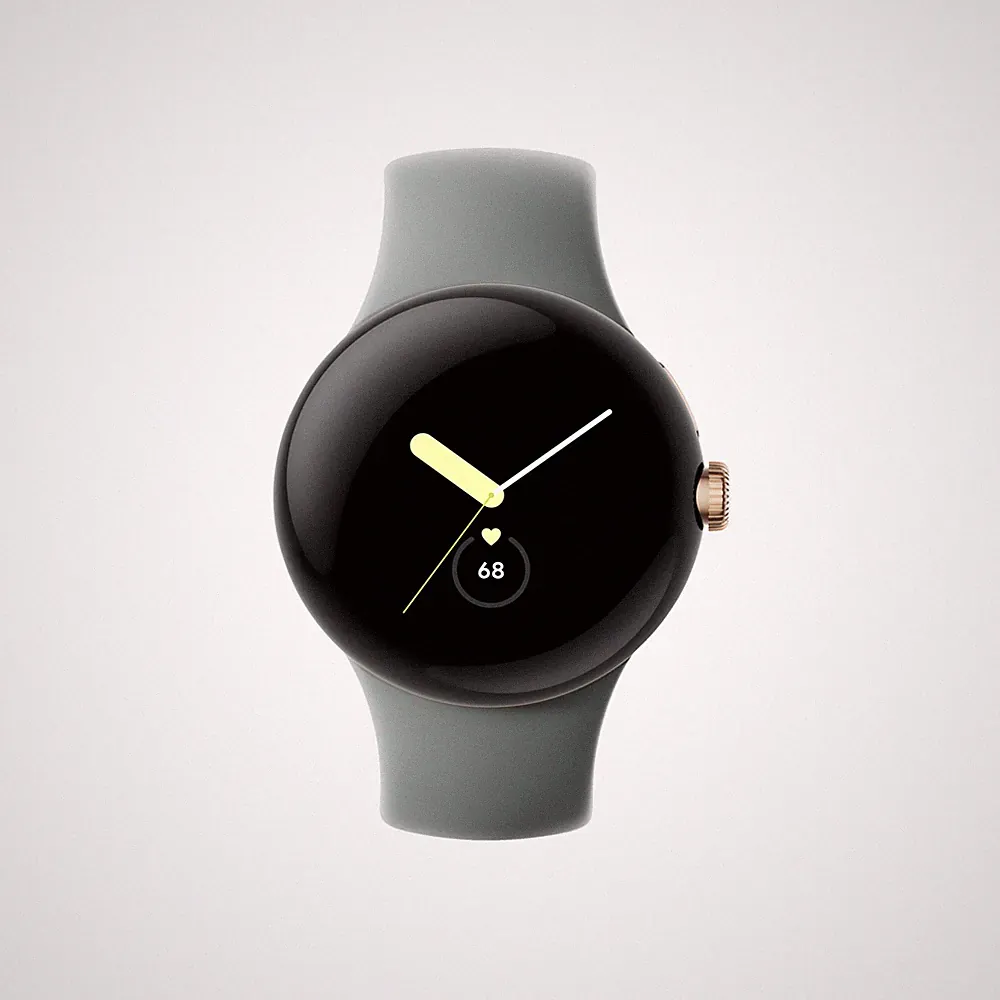 GOOGLE Pixel Watch LTE Smartwatch Edelstahl Fluorkautschuk, 130–210 mm, Champagn
