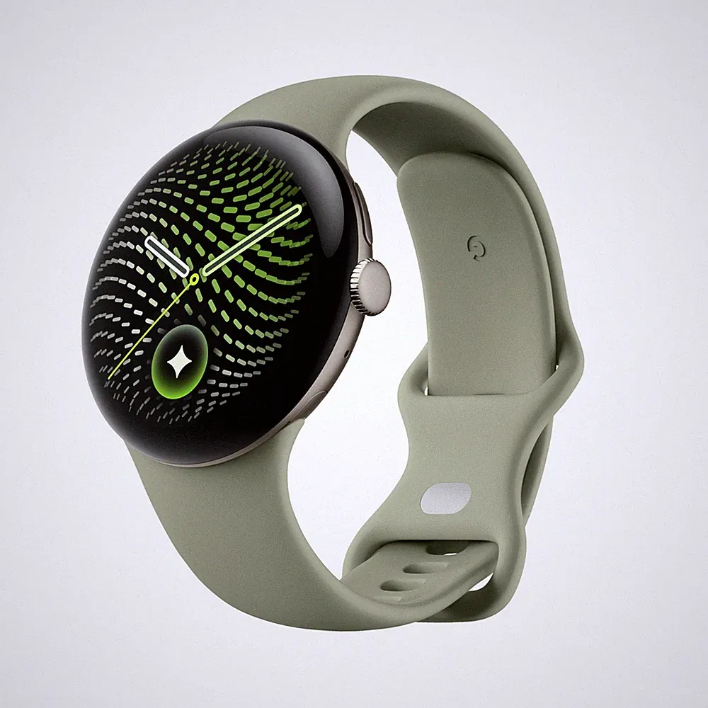 GOOGLE Watch 5 45mm WiFi Olive + Aluminiumgehäuse in Satin Pyrite Smartwatch Kau