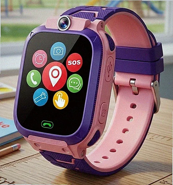 GPS Kinder Smartwatch Uhr mit SOS-Taste Telefonanruf Kamera für Jungen Mädchen