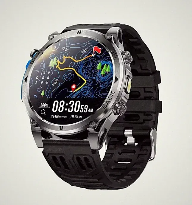 GPS-Militär-Smartwatch T-RX4 Ultra 10ATM Kompass LED-Lampe 170+ Sportarten