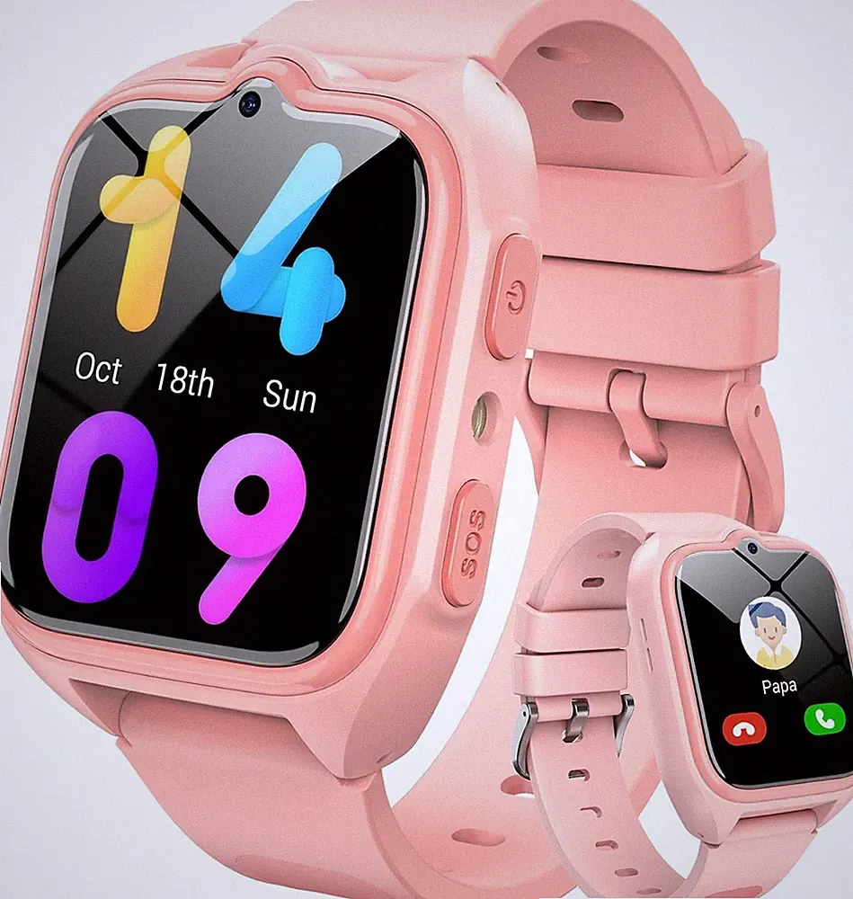 GPS Smartwatch Kinder 4G mit SIM Karte SOS Notruf Schrittzähler Schulmodus