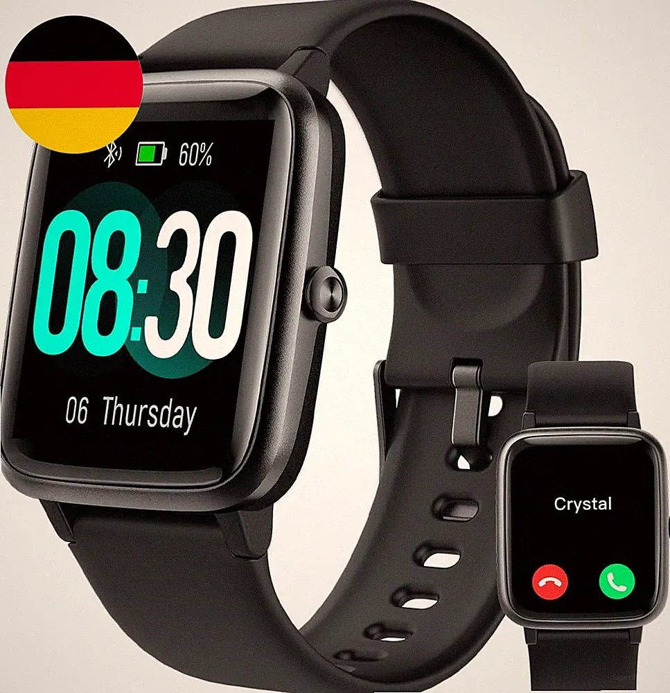 GRV Smartwatch Damen Herren Mit Telefonfunktion,1.85" HD Fitnessuhr Mit 24/7 Spo