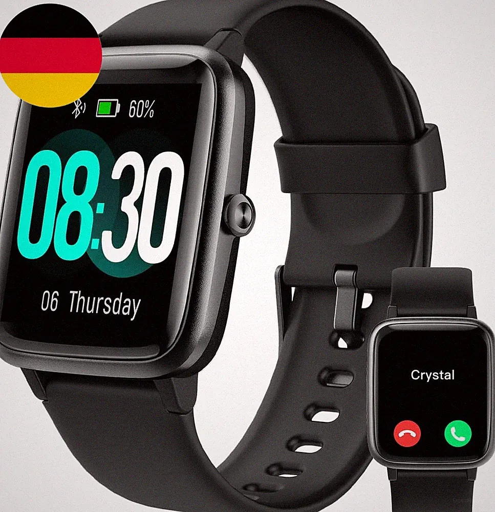 GRV Smartwatch Für Damen Herren Mit Telefonfunktion,Fitnessuhr Mit Herzfrequenzm