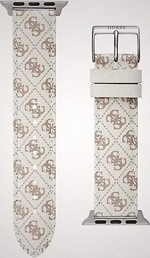 GUESS Smart Watch Wechsel Armband Apple Strap CS2009S1 Weiß Beige Leder