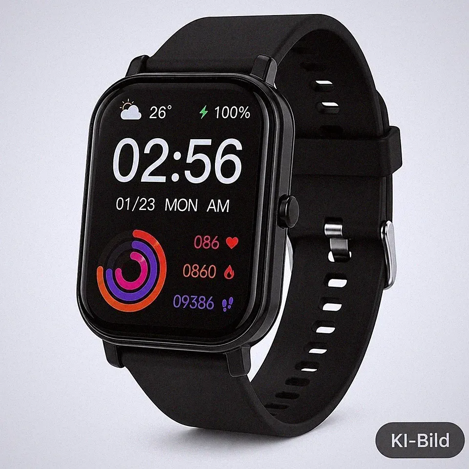 GW22 Smartwatch Bluetooth Telefonie Fitnessuhr IP67 Touchscreen Schwarz App