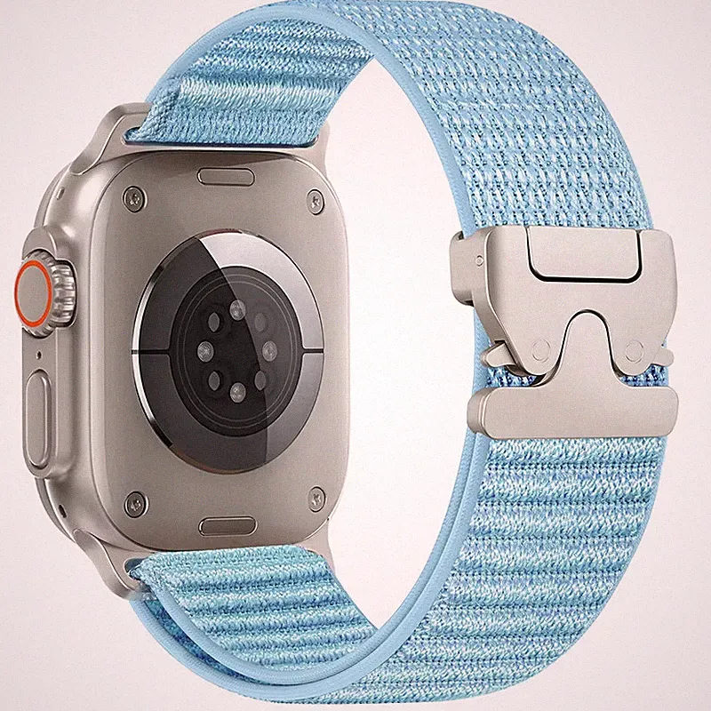 H Nylon Schlaufen Armband 42–49 mm Sport Ersatzband Für Smartwatch Damen Herren