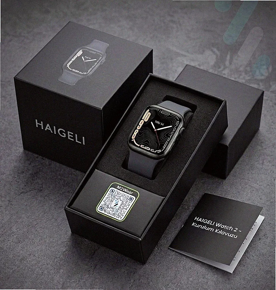 HAIGELI Watch 2 Smartwatch 44 mm Touchscreen Android iOS schwarz Silikon
