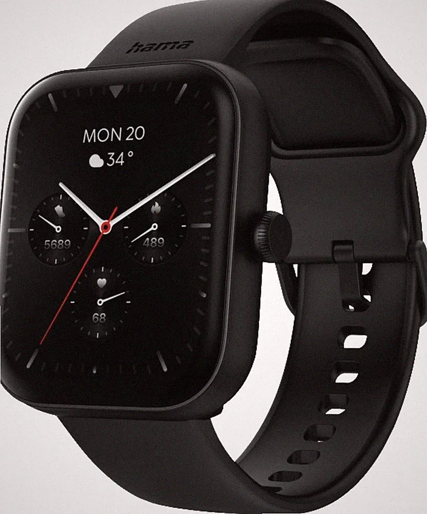 Hama 178614 Smartwatch 5000 schwarz 1,65 Zoll Puls Schlaftracking 168h
