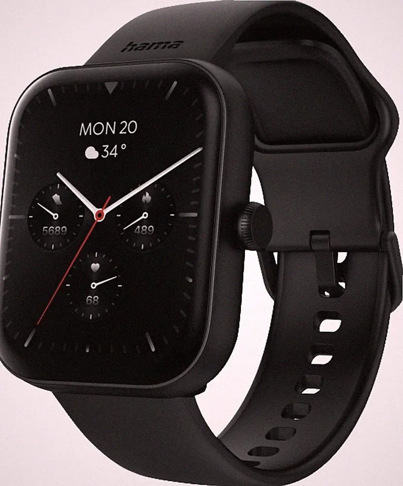 Hama 178614 Smartwatch 5000 schwarz 1,65 Zoll Puls Schlaftracking 168h B Ware