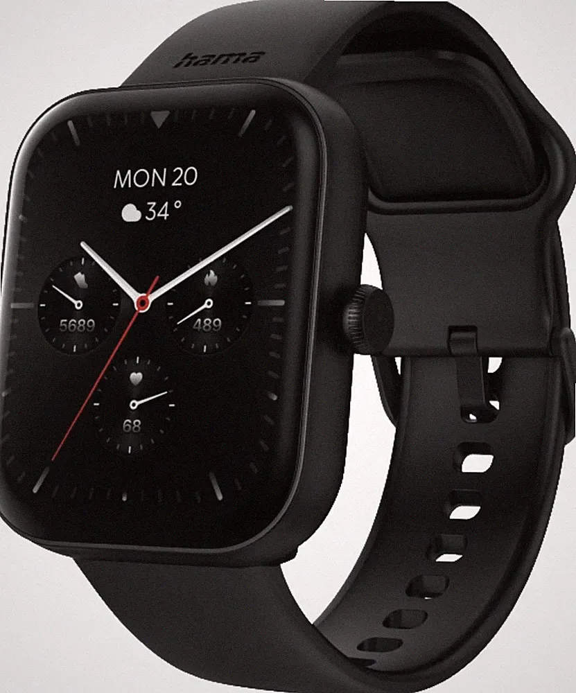 Hama 178614 Smartwatch 5000 schwarz 1,65 Zoll Puls Schlaftracking 168h B Ware