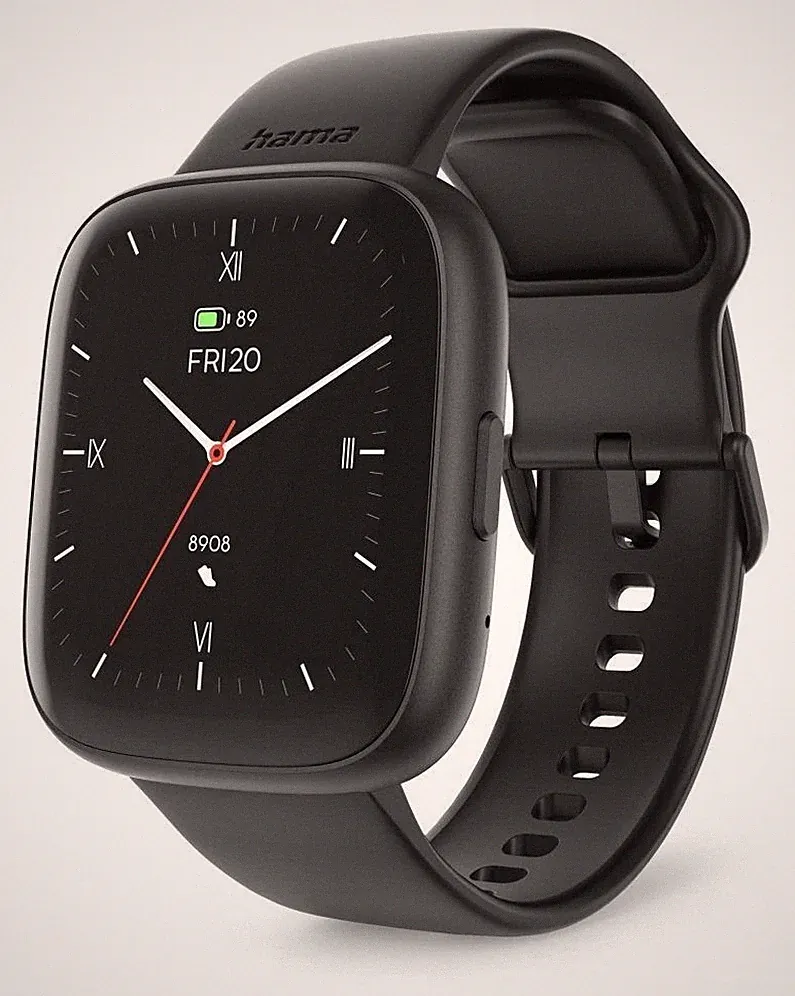 Hama 178640 4000 Digital 46 mm Smartwatch Rechteckig IP68 Schwarz