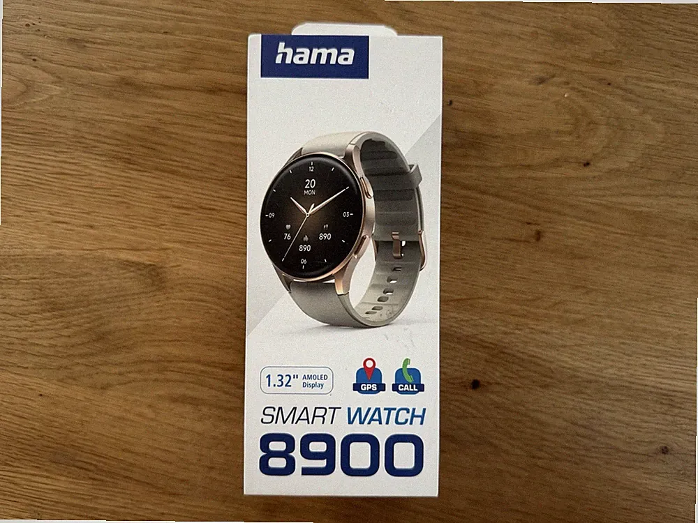 HAMA Smartwatch 8900, GPS, AMOLED 1,3 Zoll, Telefonfunktion, Gold/Beige Neu