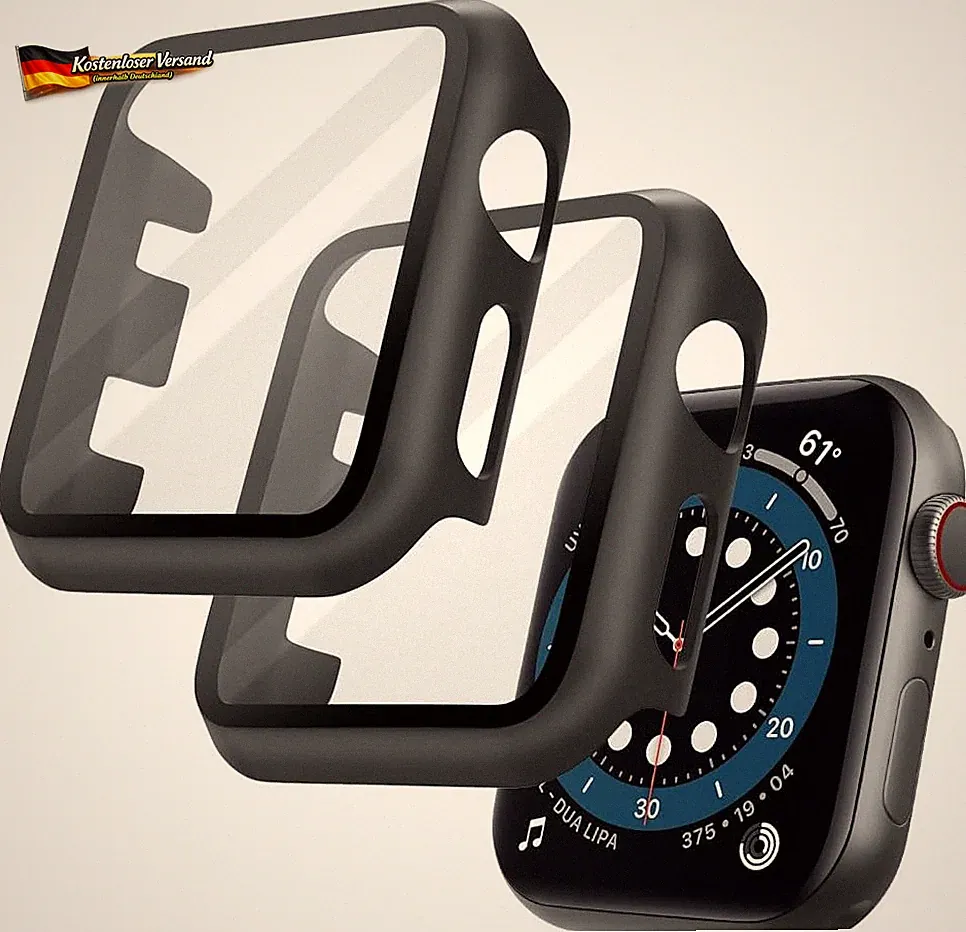 Hard Hülle Mit Glas Displayschutz, 2 Stück Rundum Schutzhülle Für Apple Watch Se
