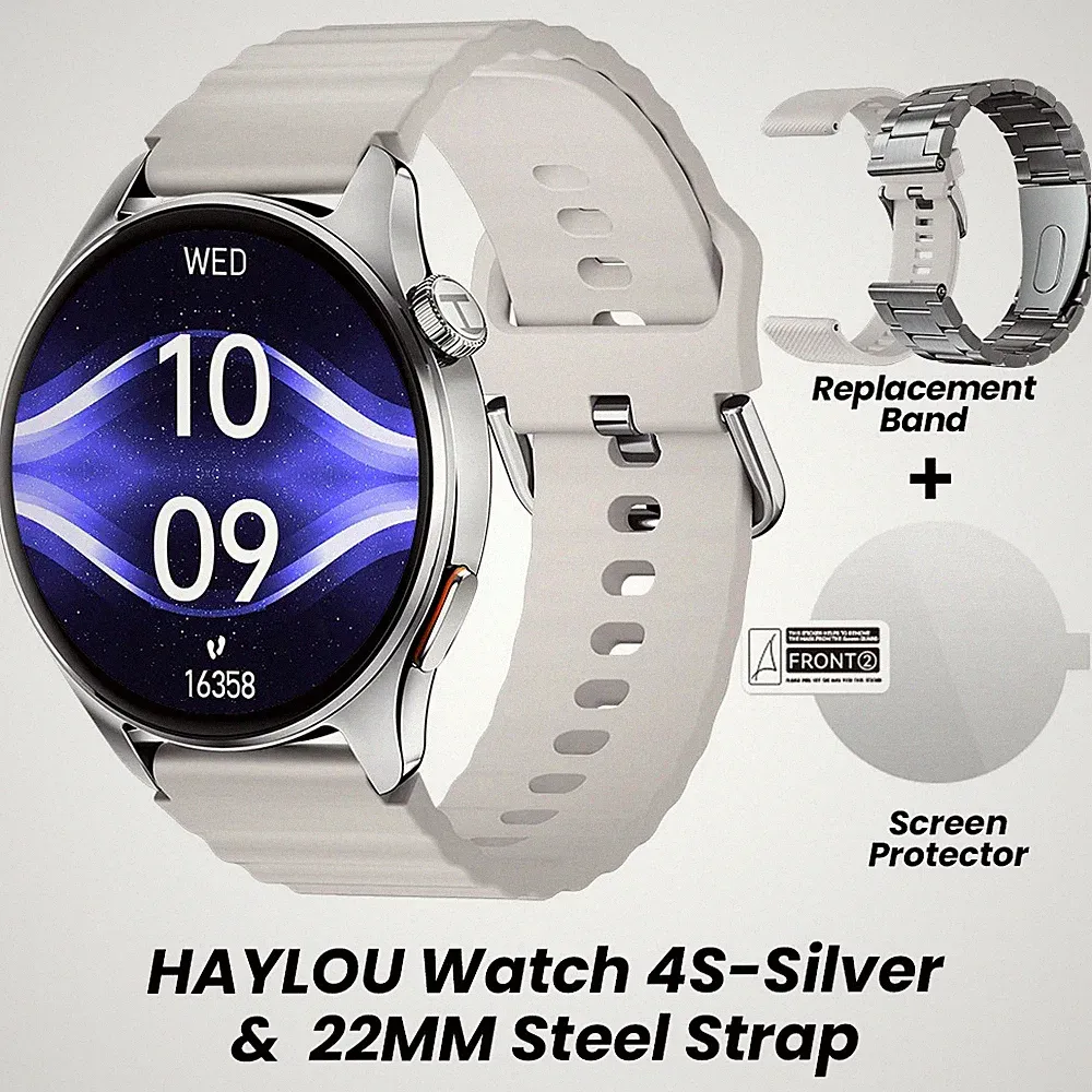 HAYLOU Watch 4S GPS Smartwatch 1,43" HD AMOLED Display 5 Satelliten GPS Positioni