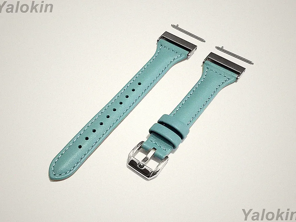 Hellblau Dünn Leder Band Armband für Garmin Venu X1 Fitness Smartwatch -A24B22