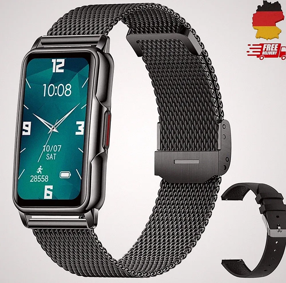 Herren Damen Smartwatch 1.47 Zoll Uhr wasserdicht,Herzfrequenz Fitness Tracker