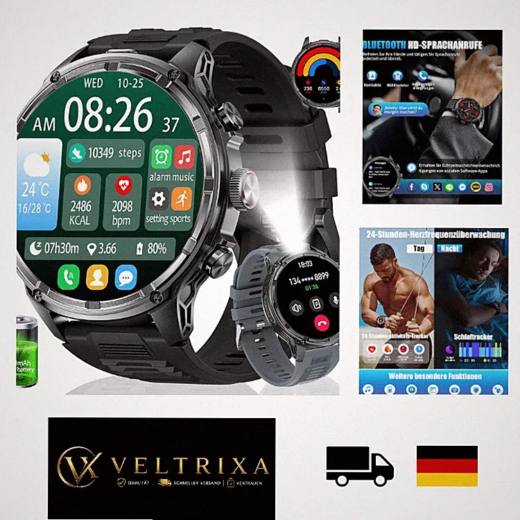 Herren Smartwatch 1.85 Zoll HD Display 710 mAh Akku Sportuhr