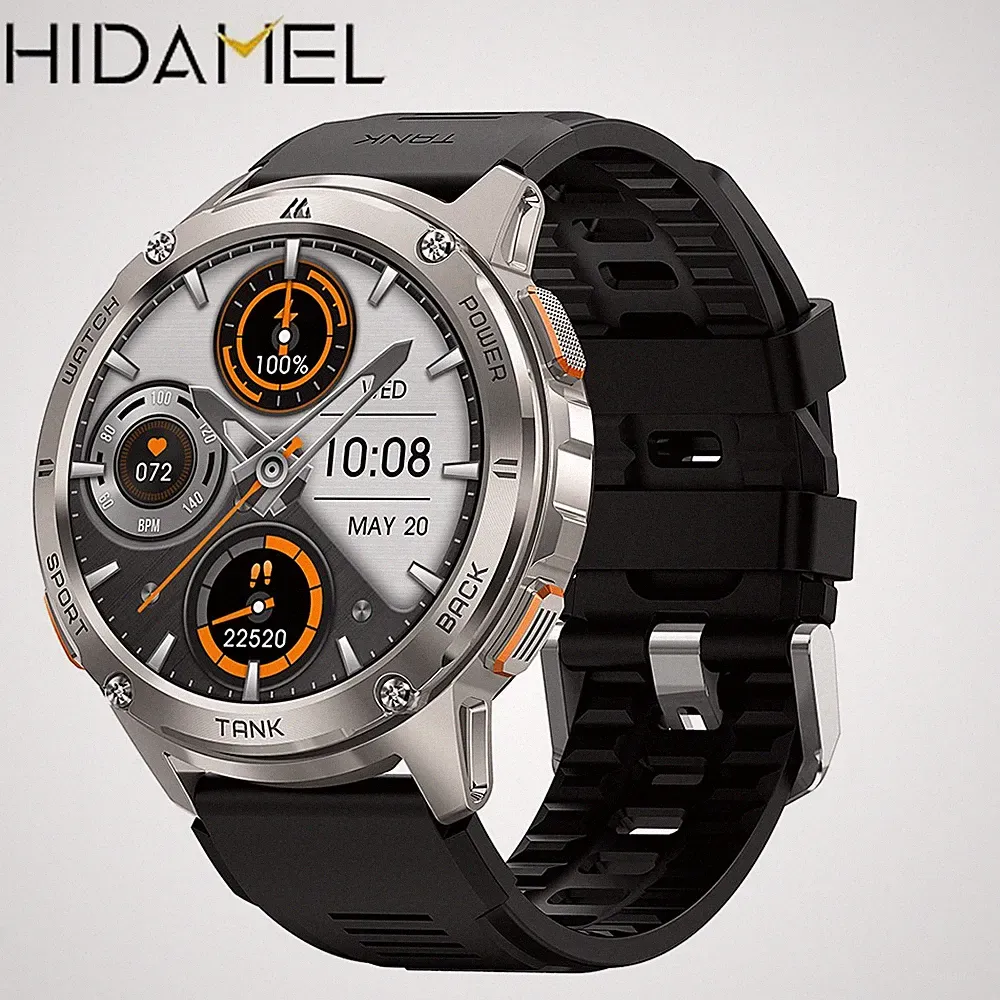 HIDAMEL TANK T3 Smartwatch Herren Damen Smartwatches 50m Wasserdicht Herrenuhr