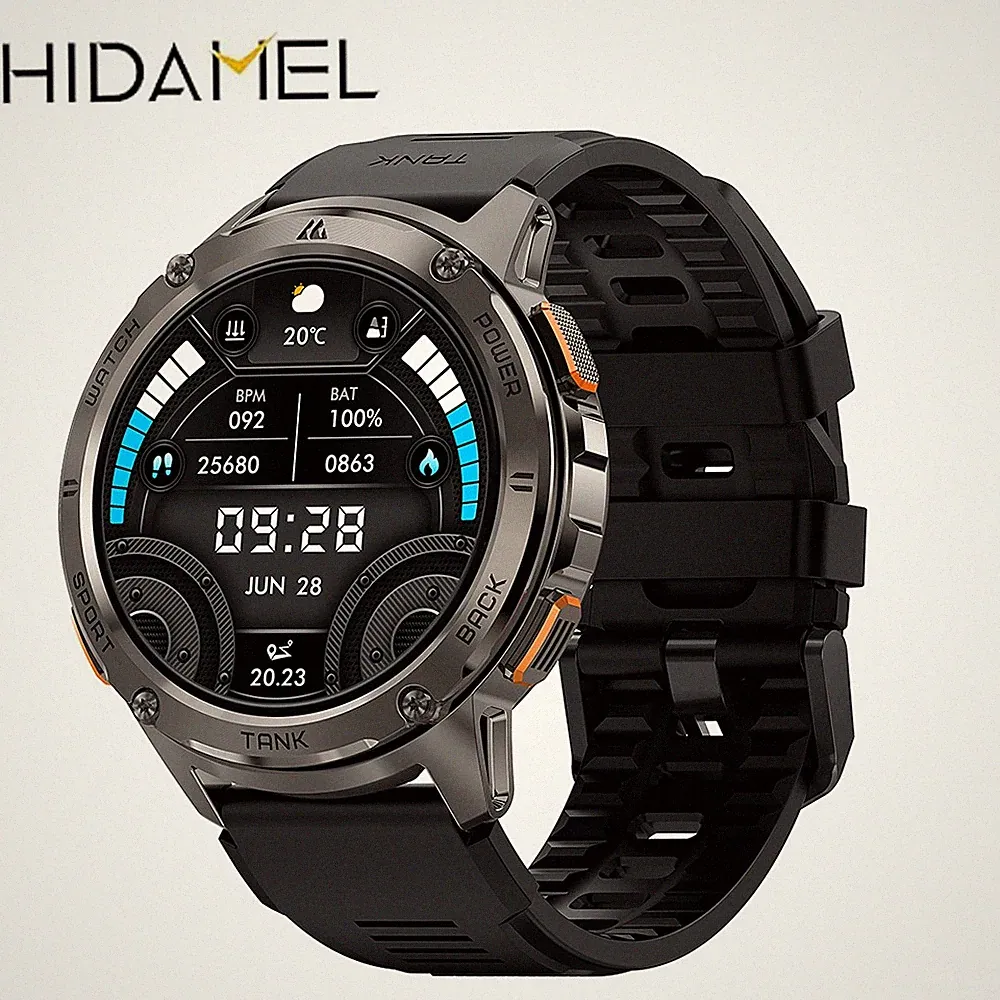 HIDAMEL TANK T3 Smartwatch Herren Smartwatch 50M Wasserdicht 60 Tage großer Akku